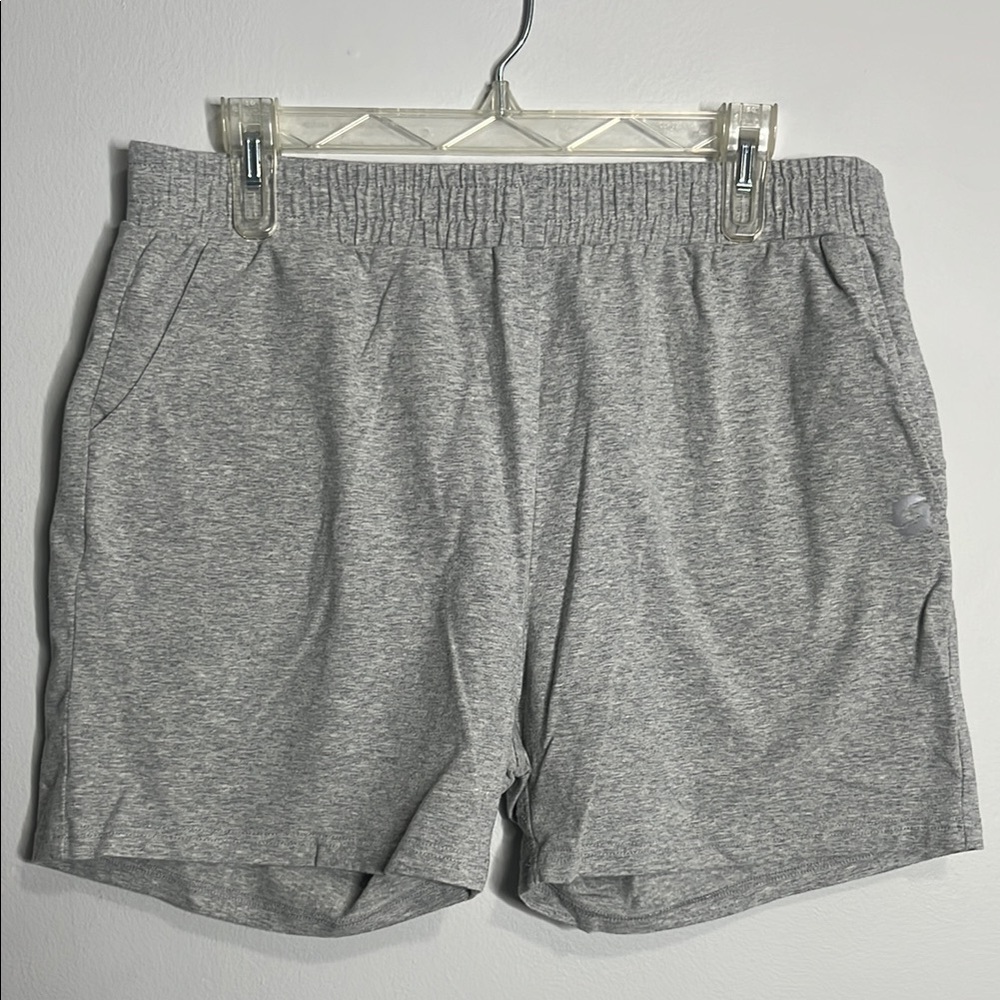 Heather Gray Athletic Shorts with Stretchy Fabric